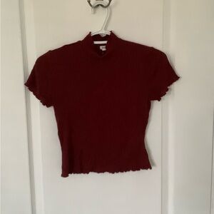 Garage burgundy short sleeve shirt